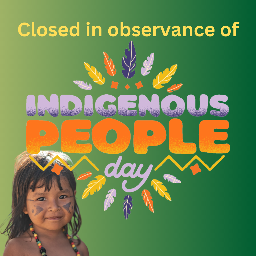 Closed in observance of Indigenous People Day